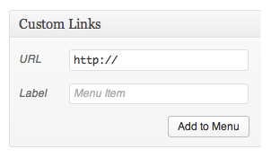 Menus Custom Links